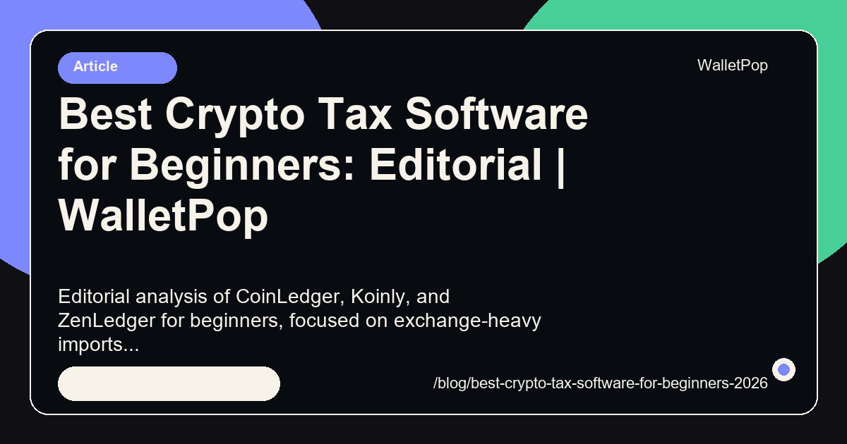 Best Crypto Tax Software for Beginners: Editorial visual summary