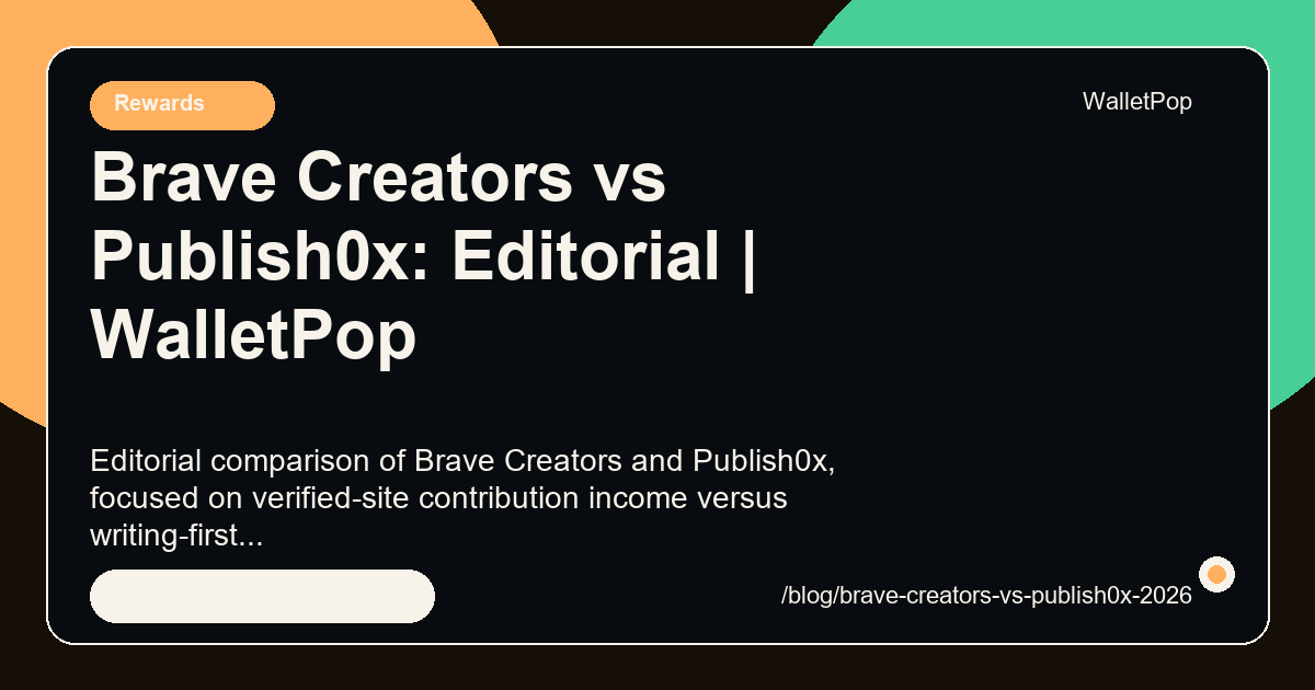 Brave Creators vs Publish0x: Editorial visual summary