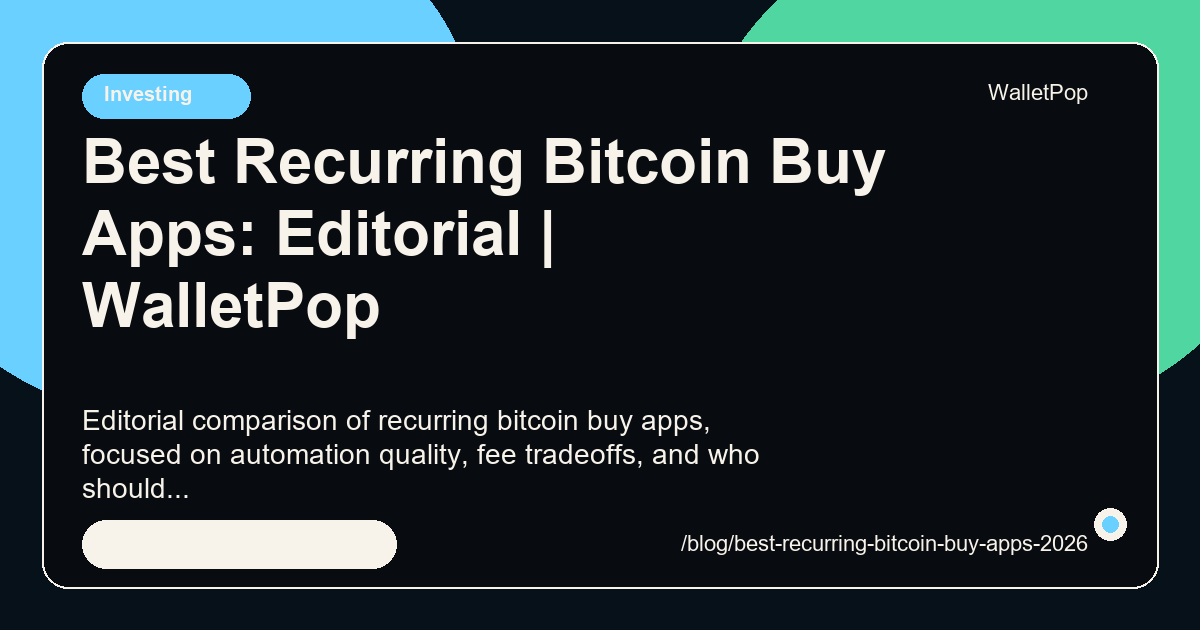 Best Recurring Bitcoin Buy Apps: Editorial visual summary