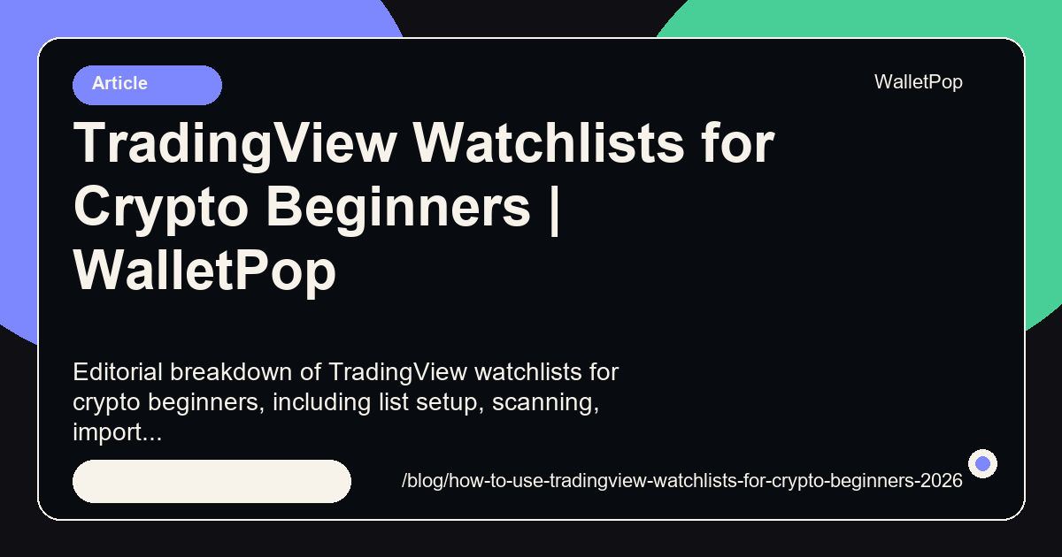TradingView Watchlists for Crypto Beginners visual summary